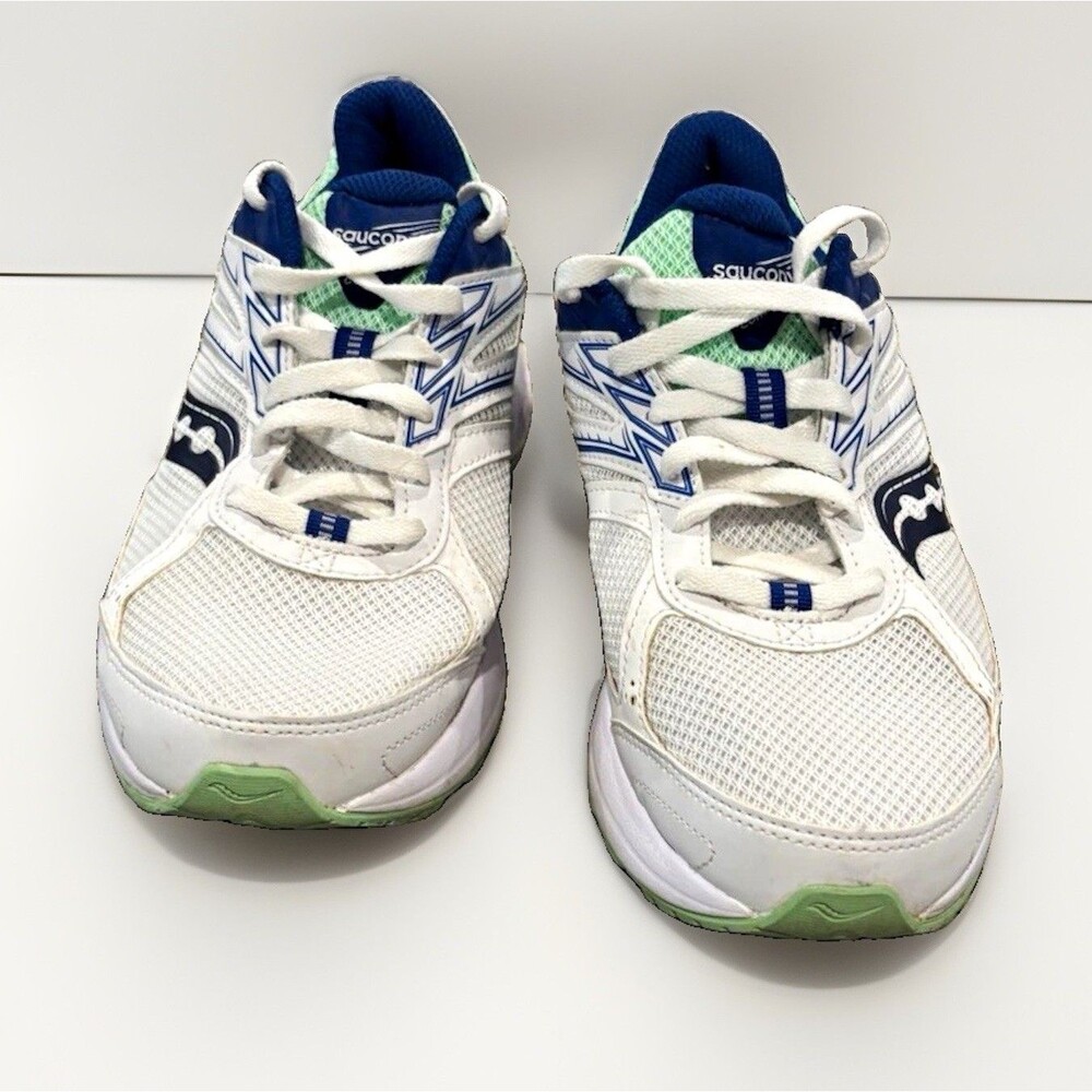 Saucony Cohesion 14 White/Blue/Mint Mesh Lace Up Sneakers Women’s Sz 9.5W